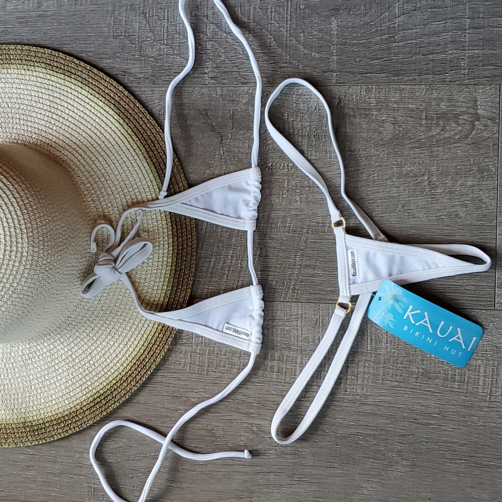 NWT  Kauai thong white bikini. ONE SIZE